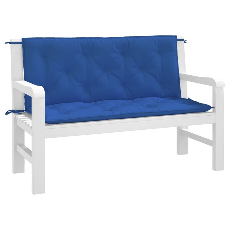 Load image into Gallery viewer, Vidaxl tuinbankkussens 2 st 120x50x7 cm oxford stof blauw
