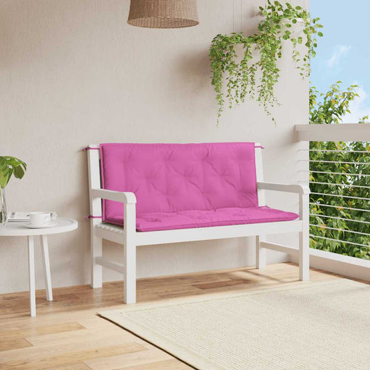 Vidaxl tuinbankkussens 2 st 120x50x7 cm stof roze