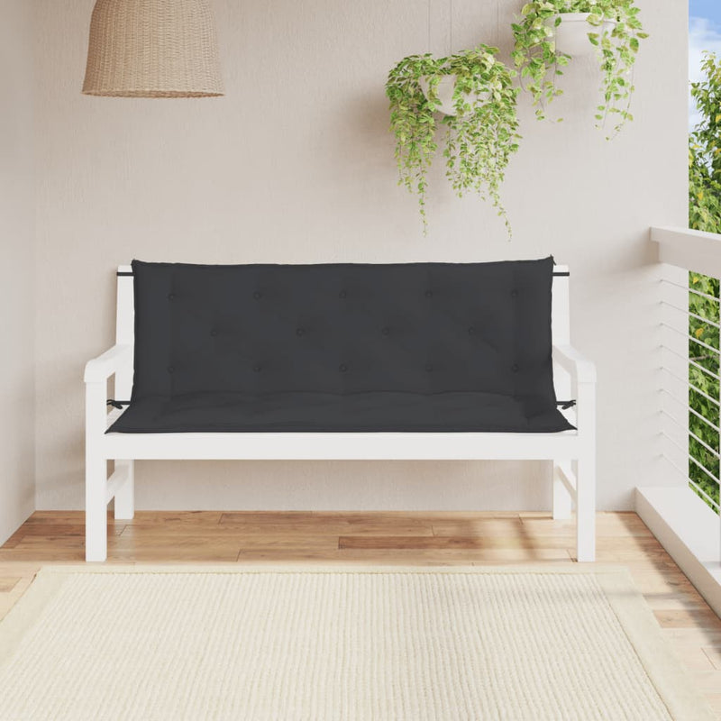 Afbeelding laden in galerijviewer, Vidaxl tuinbankkussens 2 st 150x50x7 cm oxford stof zwart
