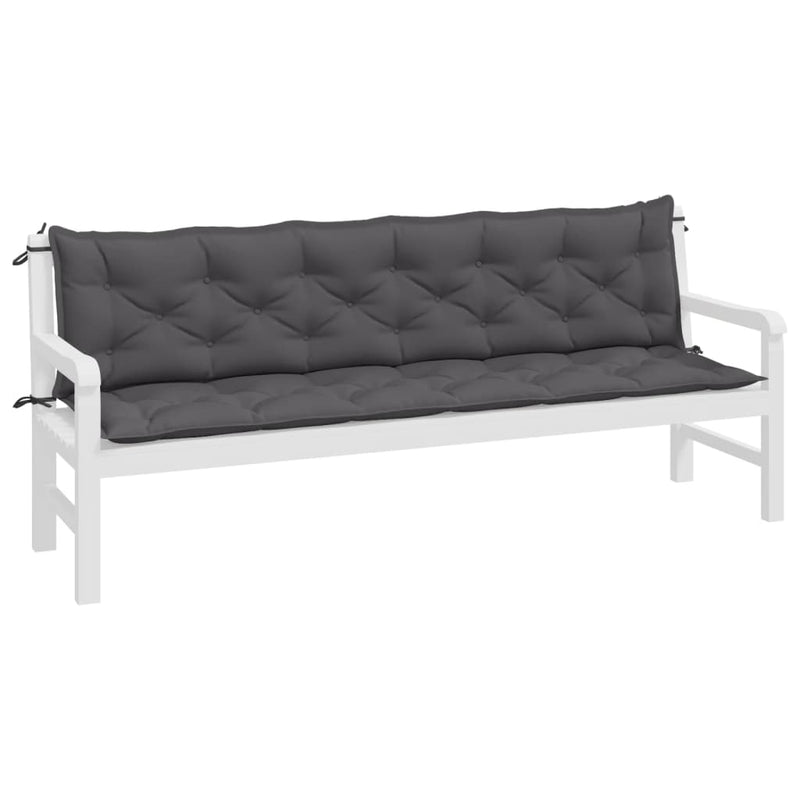 Afbeelding laden in galerijviewer, Vidaxl tuinbankkussens 2 st 200x50x7 cm oxford stof antracietkleurig
