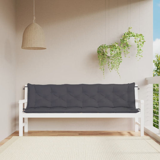 Vidaxl tuinbankkussens 2 st 200x50x7 cm oxford stof antracietkleurig
