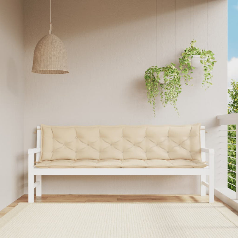 Load image into Gallery viewer, Vidaxl tuinbankkussens 2 st 200x50x7 cm oxford stof beige
