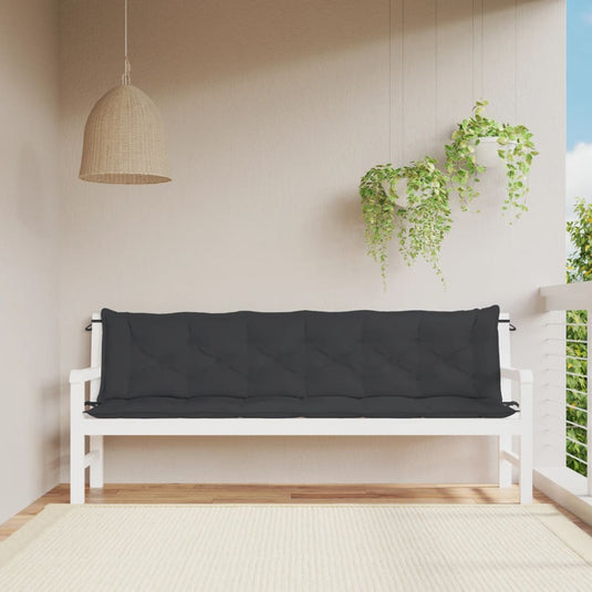 Vidaxl tuinbankkussens 2 st 200x50x7 cm oxford stof zwart