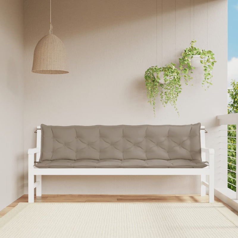 Load image into Gallery viewer, Vidaxl tuinbankkussens 2 st 200x50x7 cm oxford stof taupe
