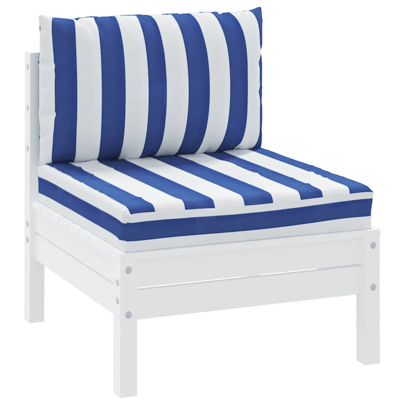 Load image into Gallery viewer, Vidaxl palletkussens 2 st gestreept oxford stof wit en blauw
