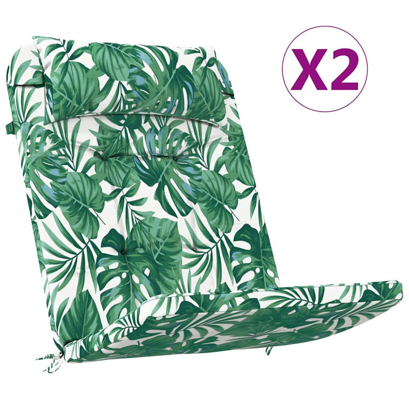 Afbeelding laden in galerijviewer, Vidaxl stoelkussens 2 pcs bladpatroon 58 x 77 x 4,5 cm oxford stof
