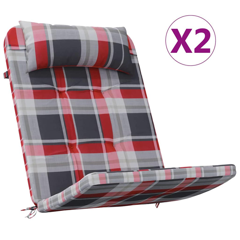 Afbeelding laden in galerijviewer, Vidaxl stoelkussens 2 pcs rood ruit 58 x 77 x 4,5 cm oxford stof
