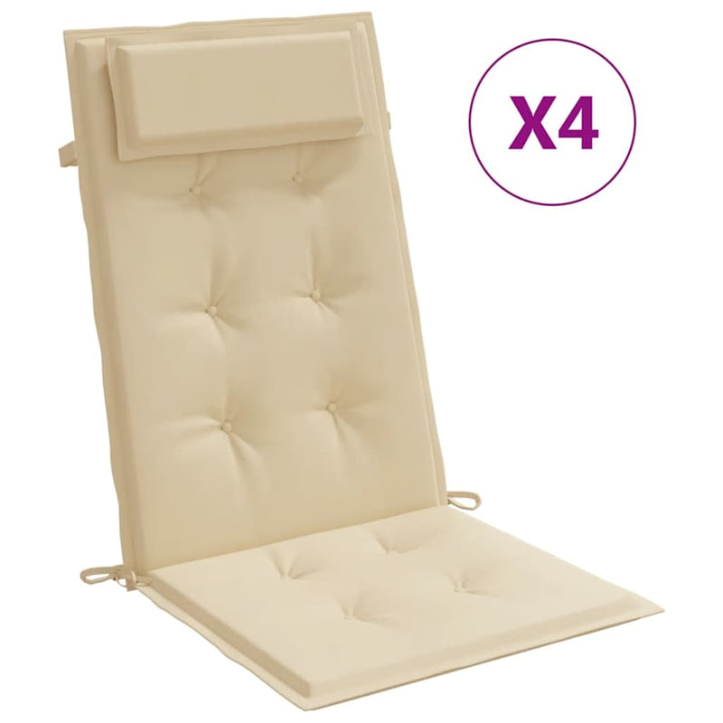 Load image into Gallery viewer, Vidaxl stoelkussens 4 st hoge rug oxford stof beige
