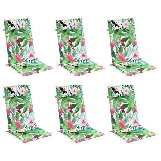 VidaXL Stoelkussens 6 st hoge rug oxford stof meerkleurig