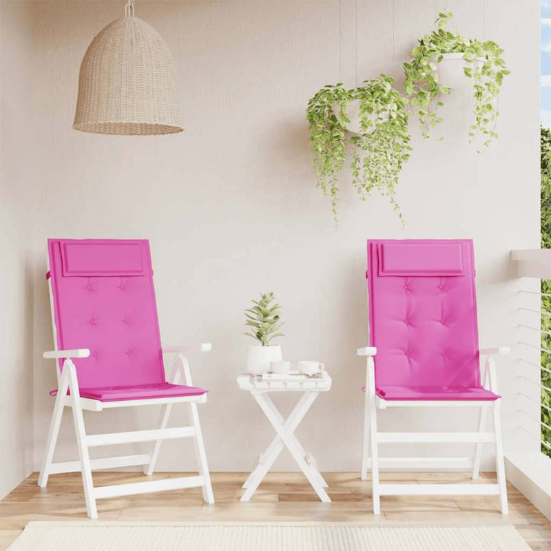 Afbeelding laden in galerijviewer, Vidaxl stoelkussens 2 st hoge rug oxford stof roze
