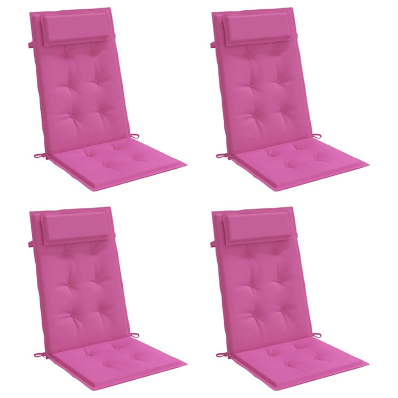 Afbeelding laden in galerijviewer, Vidaxl stoelkussens 4 st hoge rug oxford stof roze
