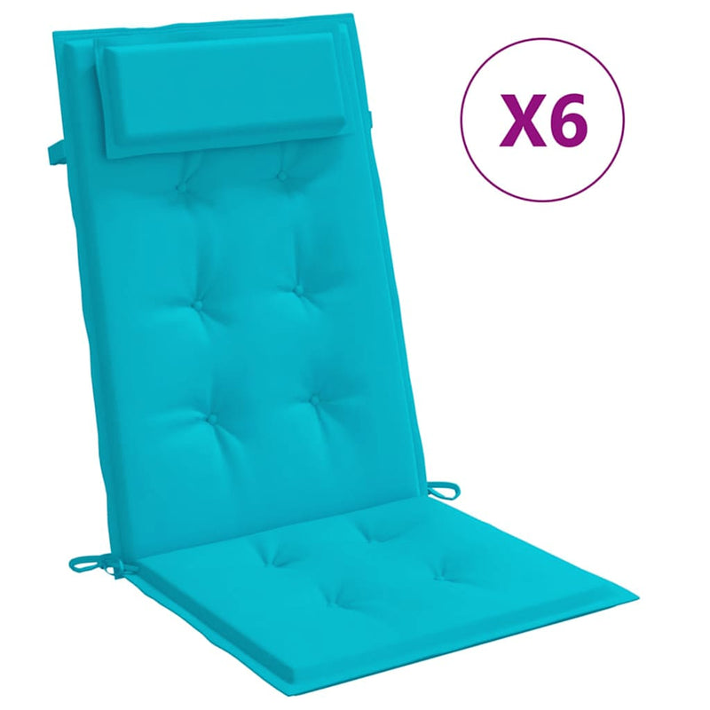Afbeelding laden in galerijviewer, Vidaxl stoelkussens 6 st hoge rug oxford stof turquoise
