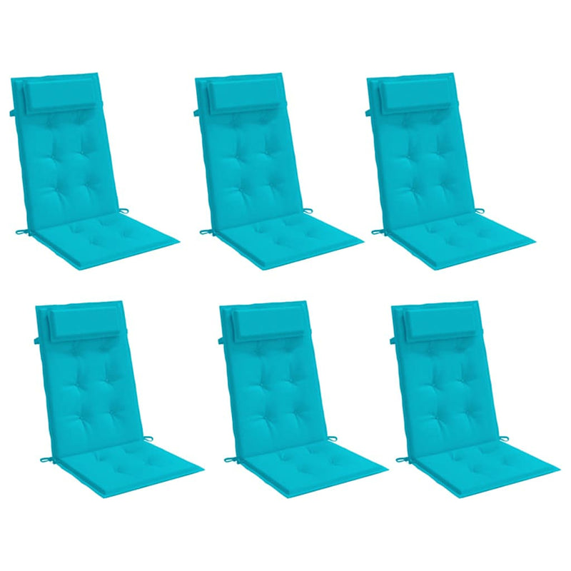 Afbeelding laden in galerijviewer, Vidaxl stoelkussens 6 st hoge rug oxford stof turquoise
