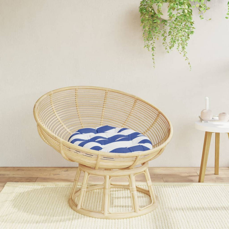 Load image into Gallery viewer, VidaXL Zitkussen rond gestreept Ø 60x11 cm oxford stof blauw wit
