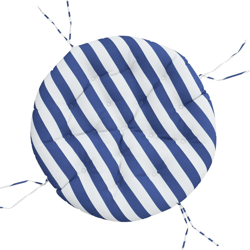 Load image into Gallery viewer, Vidaxl zitkussen rond gestreept ø 100x11 cm oxford stof blauw wit
