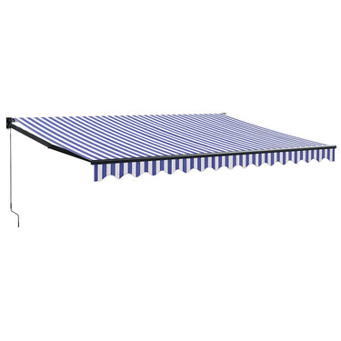 Vidaxl luifel uittrekbaar 4x3 m stof en aluminium blauw en wit