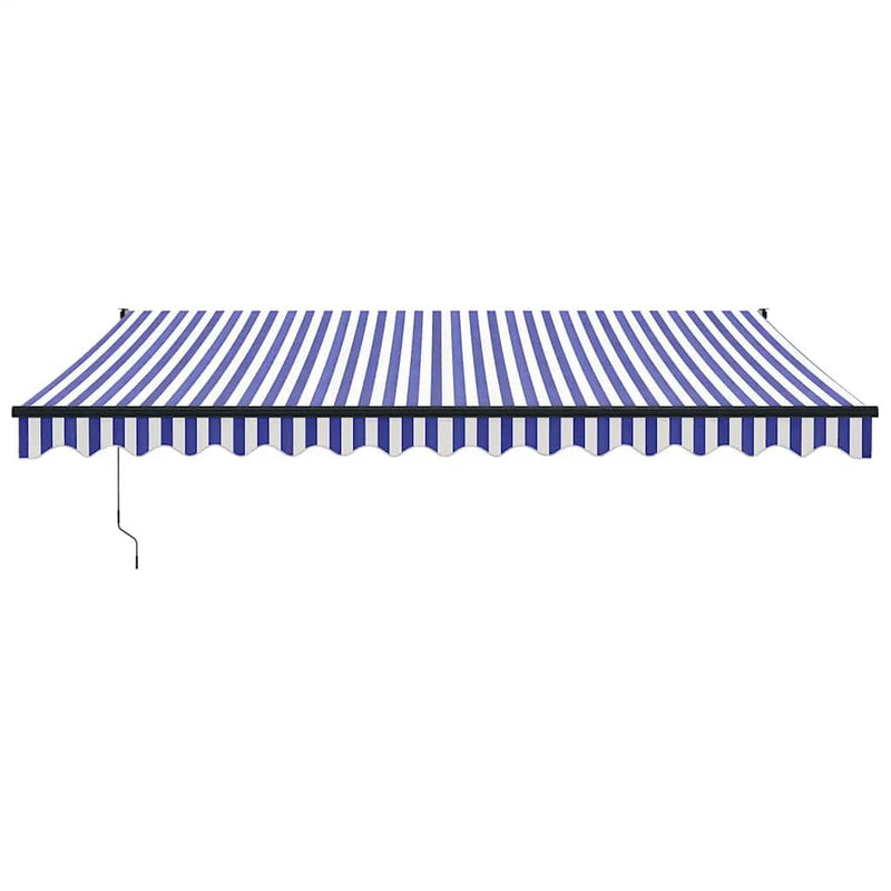 Load image into Gallery viewer, Vidaxl luifel uittrekbaar 4x3 m stof en aluminium blauw en wit
