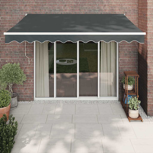 Vidaxl uitschuifbare luifel antraciet met witte frame 3,5 x 2,5 m