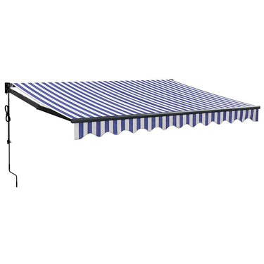 Vidaxl luifel elektrisch uitschuifbaar 3,5x2,5 m blauw en wit