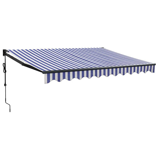 Vidaxl luifel elektrisch uitschuifbaar 3,5x2,5 m blauw en wit