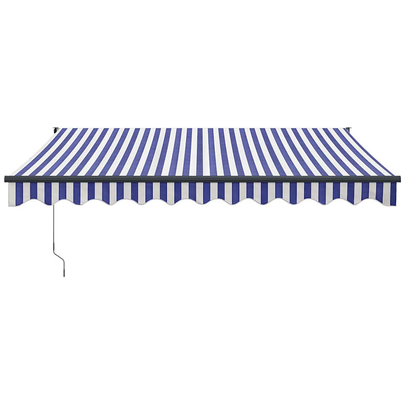 Load image into Gallery viewer, Vidaxl luifel elektrisch uitschuifbaar 3,5x2,5 m blauw en wit
