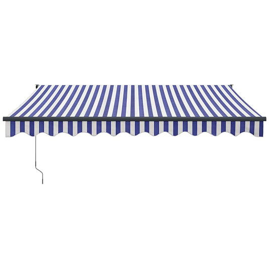 Vidaxl luifel elektrisch uitschuifbaar 3,5x2,5 m blauw en wit