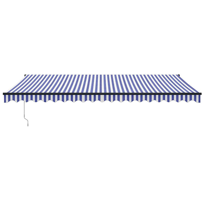 Load image into Gallery viewer, Vidaxl luifel automatisch uitschuifbaar 5x3 m blauw en wit
