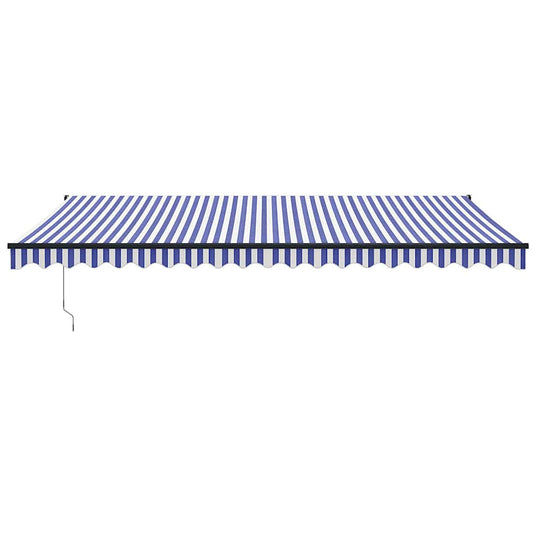 Vidaxl luifel automatisch uitschuifbaar 5x3 m blauw en wit