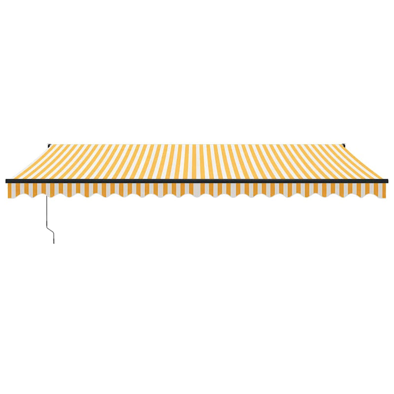 Load image into Gallery viewer, Vidaxl luifel automatisch uitschuifbaar 5x3 m geel en wit
