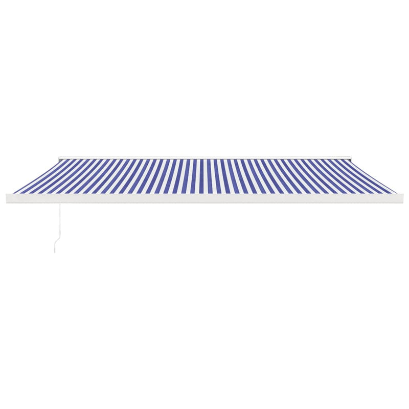 Load image into Gallery viewer, VidaXL Luifel uittrekbaar 5x3 m stof en aluminium blauw en wit
