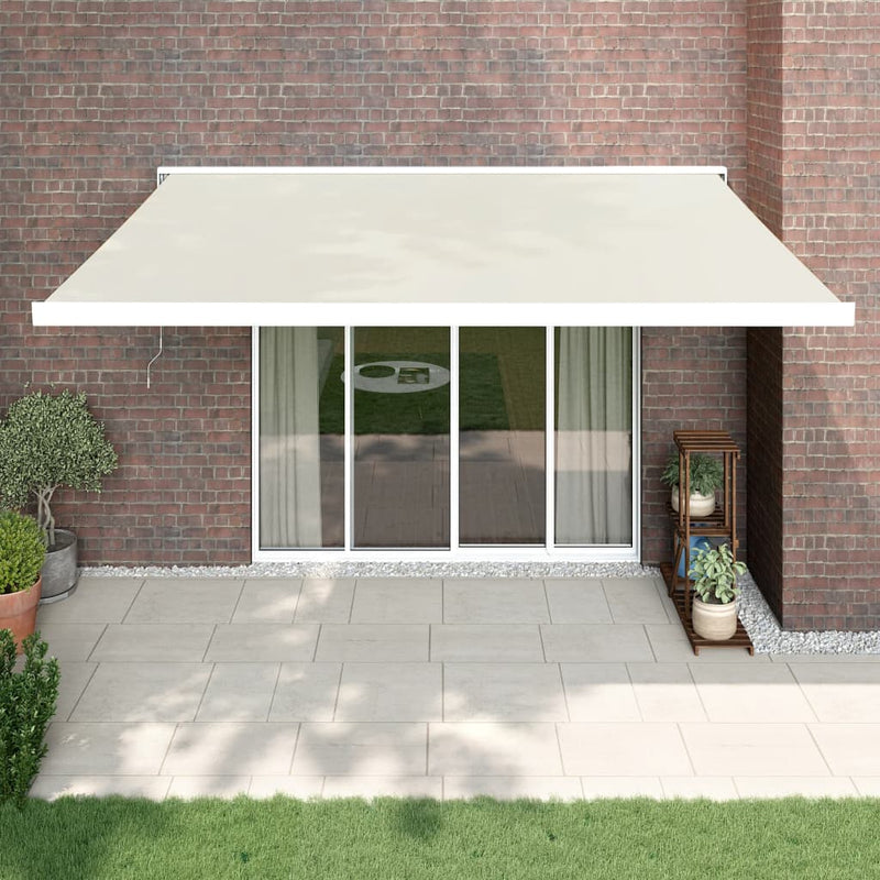 Load image into Gallery viewer, VidaXL Luifel uittrekbaar 4,5x3 m stof en aluminium crèmekleurig

