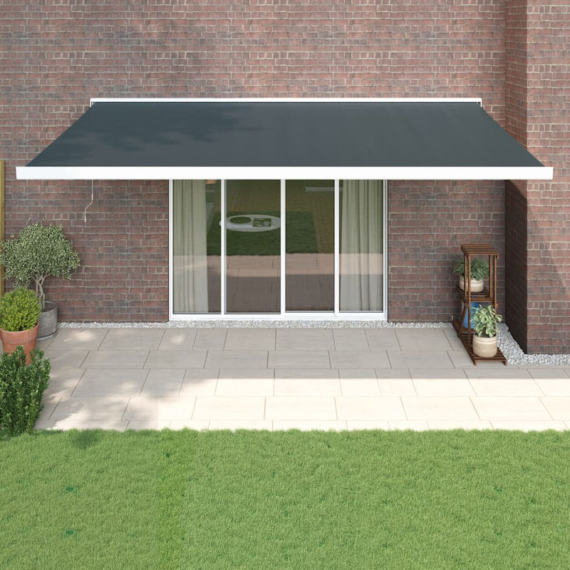 Load image into Gallery viewer, VidaXL Luifel uittrekbaar 5x3 m stof en aluminium antracietkleurig
