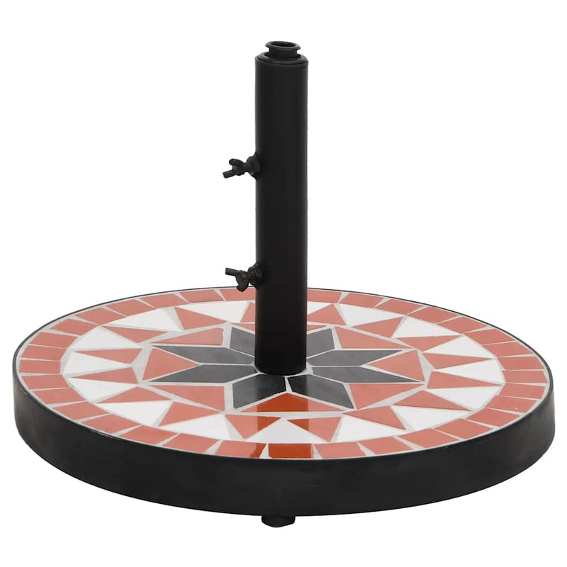 Load image into Gallery viewer, Vidaxl parasolvoet rond 12 kg terracotta wit
