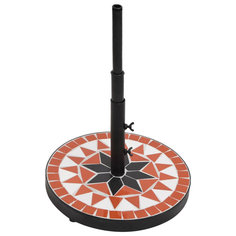Load image into Gallery viewer, Vidaxl parasolvoet rond 12 kg terracotta wit
