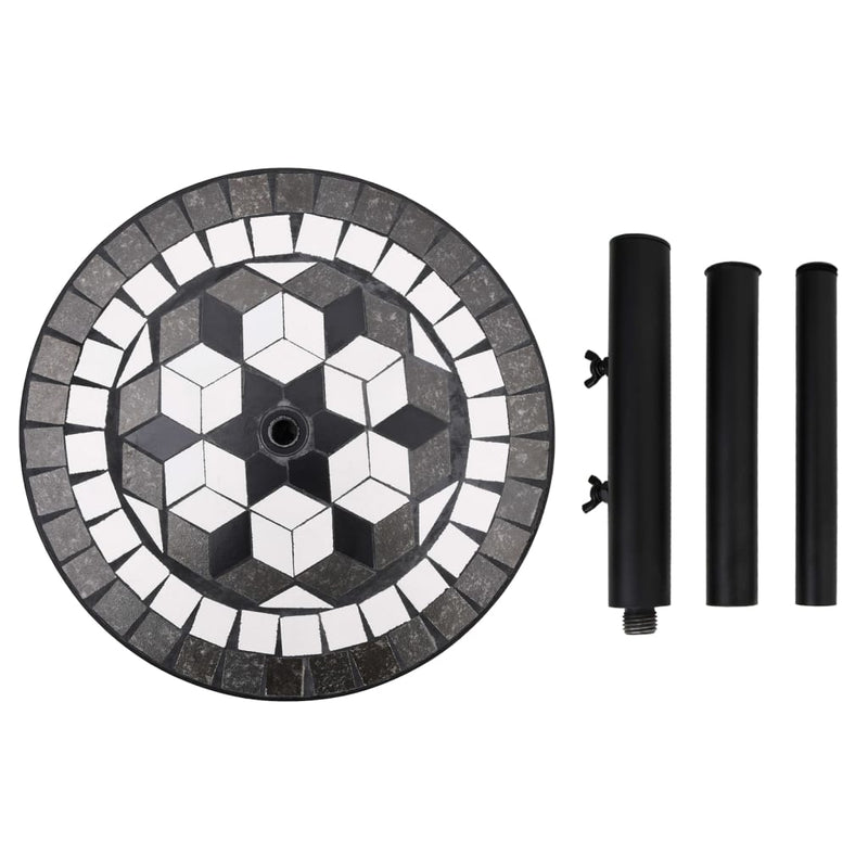 Load image into Gallery viewer, Vidaxl parasolvoet rond 12 kg zwart en wit
