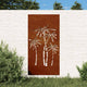 Vidaxl wanddecoratie tuin palmboomontwerp 105x55 cm cortenstaal