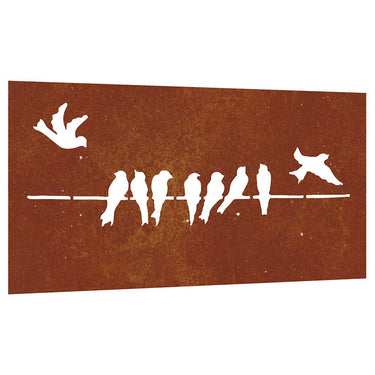 Vidaxl wanddecoratie tuin vogelontwerp 105x55 cm cortenstaal