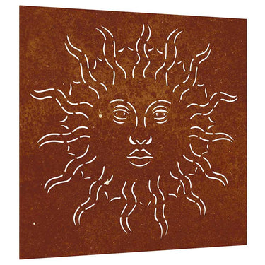 Vidaxl wanddecoratie tuin zonontwerp 55x55 cm cortenstaal