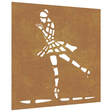 Vidaxl wanddecoratie tuin balletdanserontwerp 55x55 cm cortenstaal