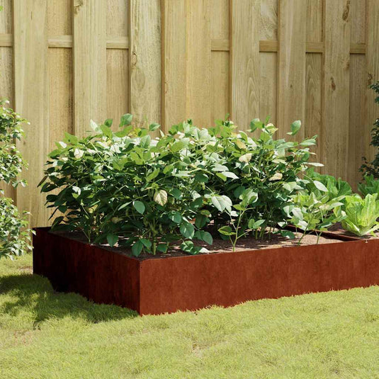 Vidaxl plantenbak verhoogd 100x100x41 cm cortenstaal