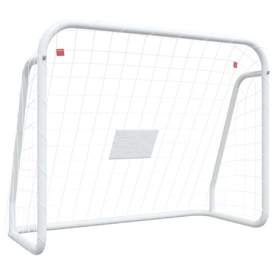 Vidaxl voetbaldoel met net 125x96x60 cm staal en polyester wit
