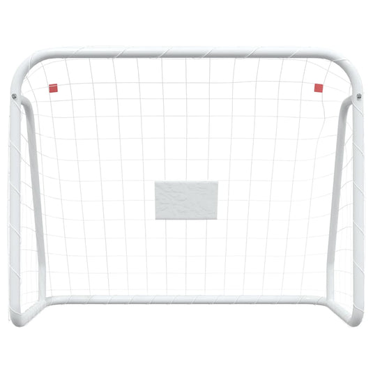 Vidaxl voetbaldoel met net 125x96x60 cm staal en polyester wit