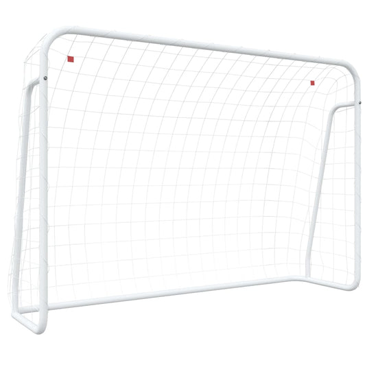 Vidaxl voetbaldoel met net 214x75x152 cm staal en polyester wit