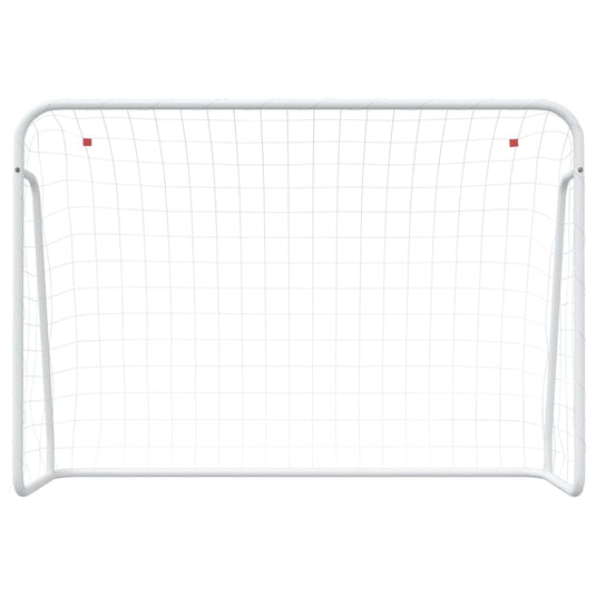 Vidaxl voetbaldoel met net 214x75x152 cm staal en polyester wit