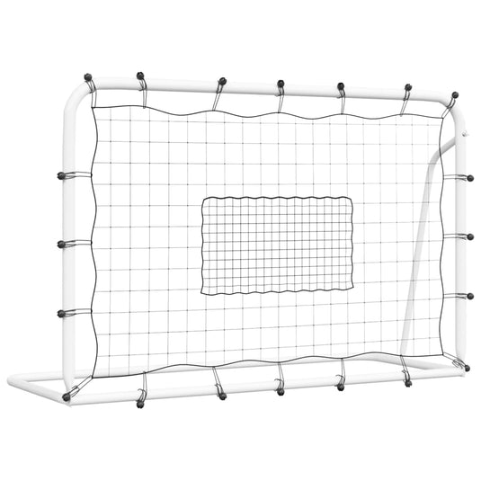 Vidaxl voetbalrebounder 184x61x123 cm staal en pe wit en zwart