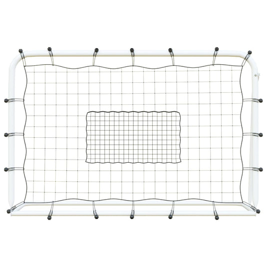 Vidaxl voetbalrebounder 184x61x123 cm staal en pe wit en zwart