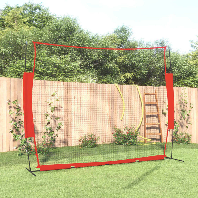 Load image into Gallery viewer, Vidaxl honkbalnet draagbaar 369x107x271 cm staal polyester rood zwart
