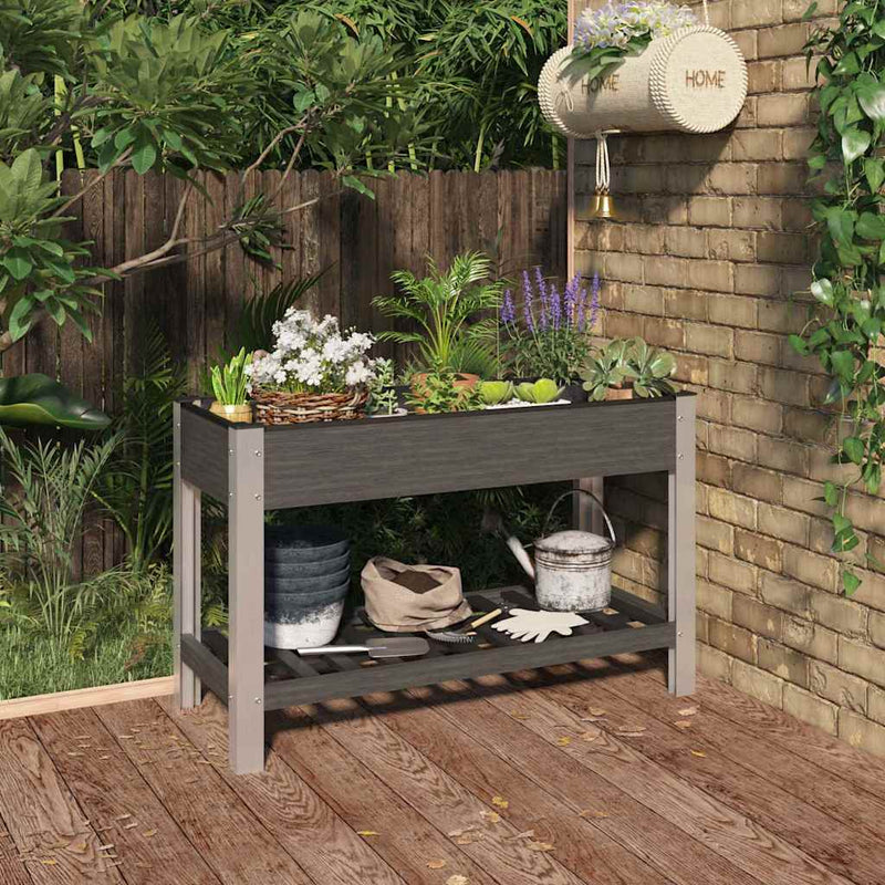 Load image into Gallery viewer, Vidaxl plantenbak verhoogd met schap 120x50x75 cm hkc grijs
