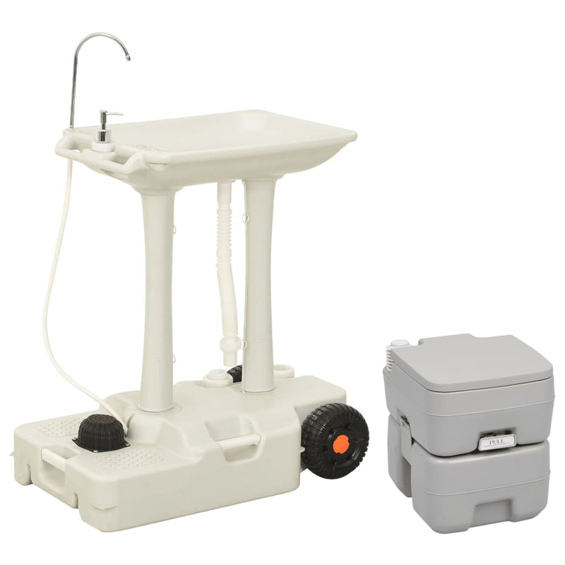 Load image into Gallery viewer, VidaXL Campingtoilet en wasbak set draagbaar

