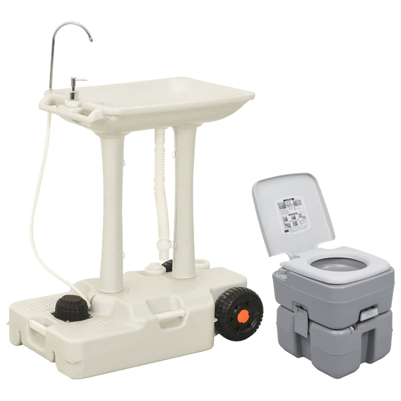 Load image into Gallery viewer, VidaXL Campingtoilet en wasbak set draagbaar
